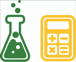 beaker and calculator