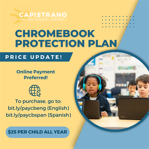   Chromebook Protection Plan flyer
