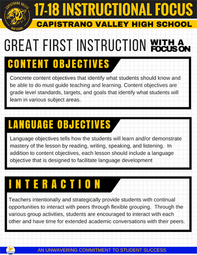 capistrano valley hs objectives